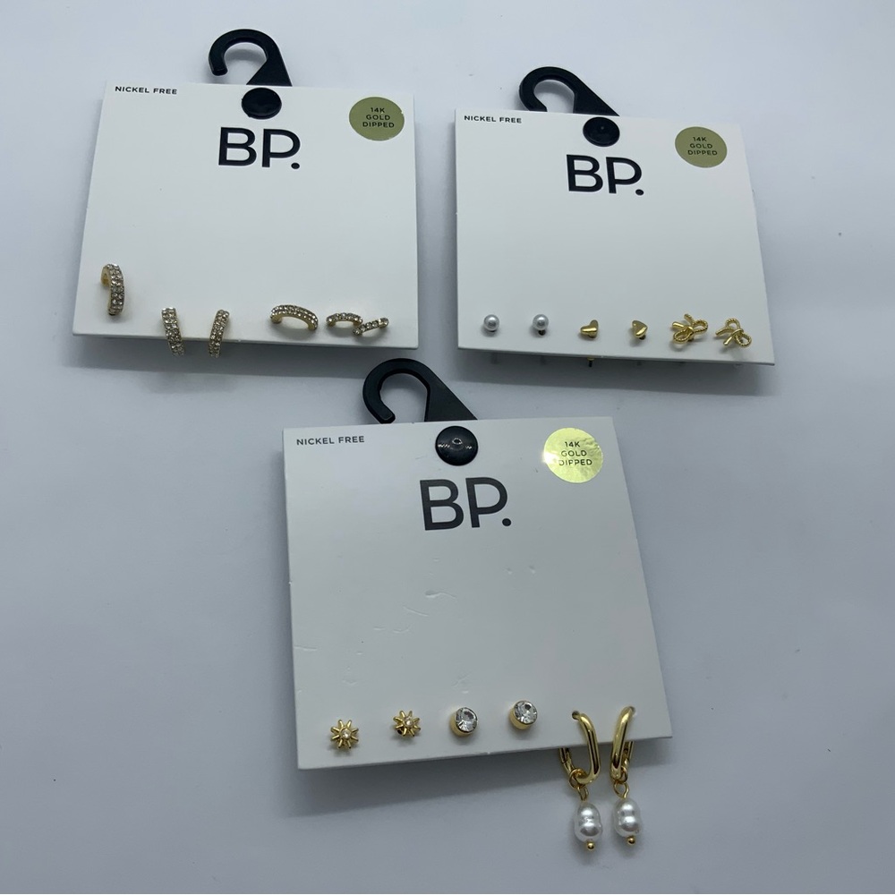 BP. Gold and Pearl Earring Set of 9